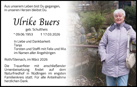 Anzeige von Ulrike Buers von MGO