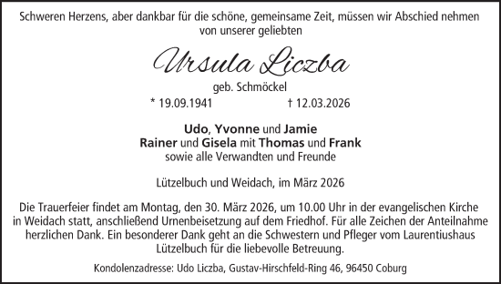 Anzeige von Ursula Liczba von MGO