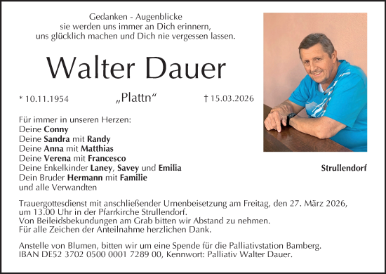 Anzeige von Walter Dauer von MGO