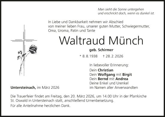Anzeige von Waltraud Münch von MGO