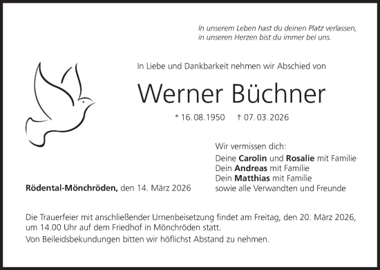 Anzeige von Werner Büchner von MGO