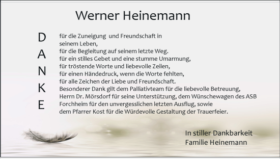 Anzeige von Werner Heinemann von MGO