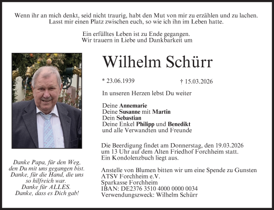 Anzeige von Wilhelm Schürr von MGO