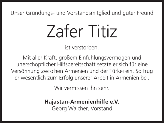 Anzeige von Zafer Titiz von MGO