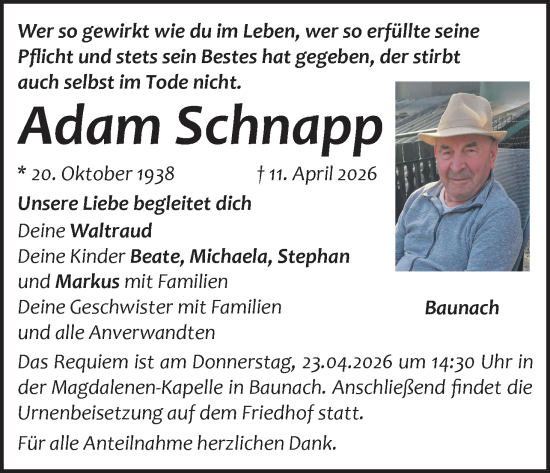 Anzeige von Adam Schnapp von MGO