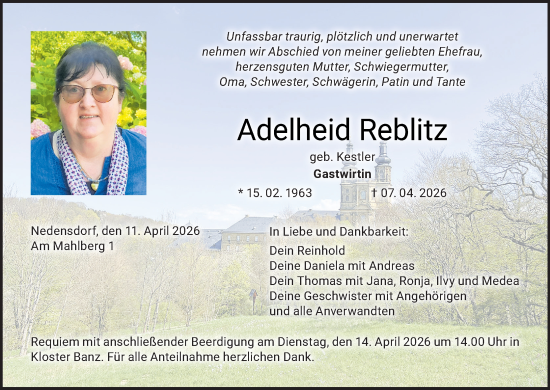 Anzeige von Adelheid Reblitz von MGO