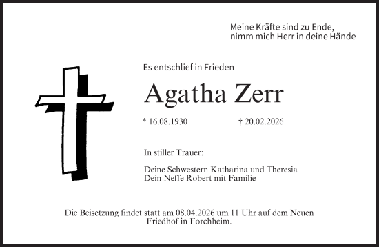 Anzeige von Agatha Zerr von MGO