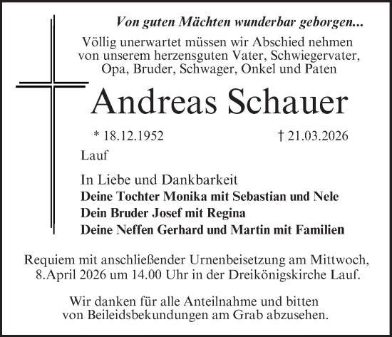 Anzeige von Andreas Schauer von MGO