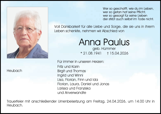 Anzeige von Anna Paulus von MGO