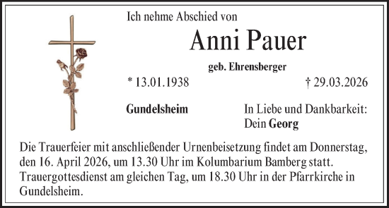 Anzeige von Anni Pauer von MGO
