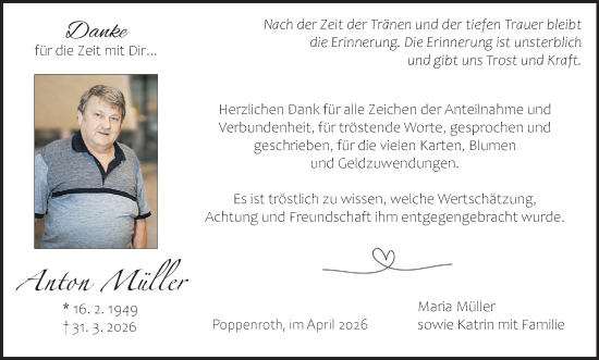 Anzeige von Anton Müller von MGO