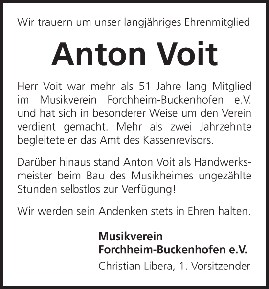 Anzeige von Anton Voit von MGO