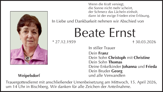 Anzeige von Beate Ernst von MGO