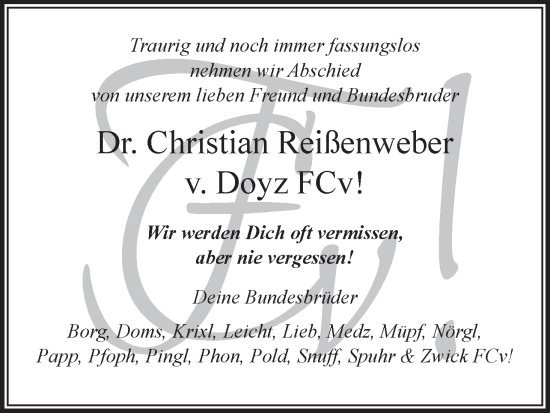 Anzeige von Christian Reißenweber von MGO