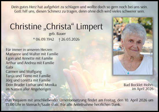 Anzeige von Christine Limpert von MGO