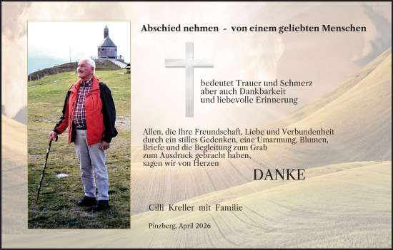 Anzeige von Cilli Kreller von MGO
