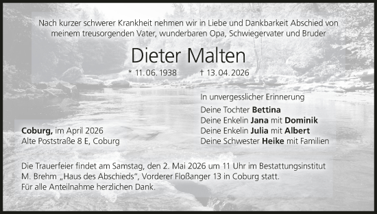 Anzeige von Dieter Malten von MGO