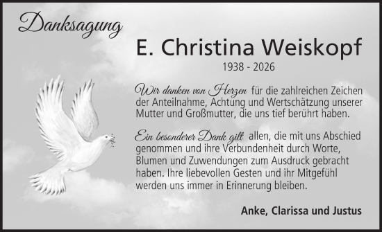 Anzeige von E. Christina Weiskopf von MGO
