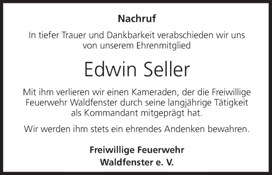 Anzeige von Edwin Seller von MGO