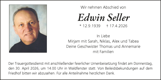 Anzeige von Edwin Seller von MGO