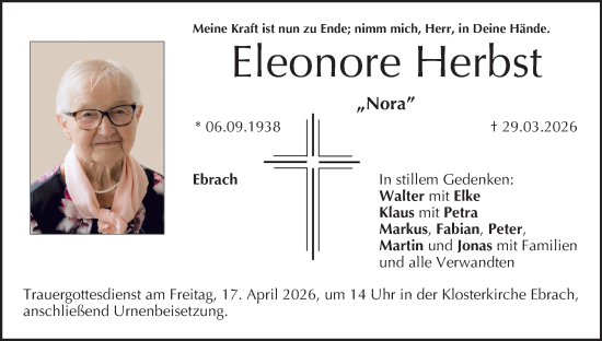 Anzeige von Eleonore Herbst von MGO