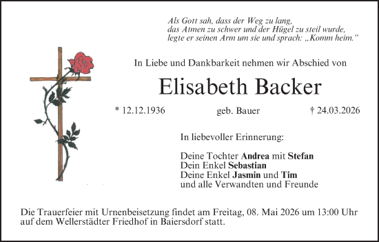 Anzeige von Elisabeth Backer von MGO