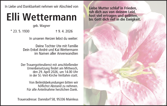 Anzeige von Elli Wettermann von MGO