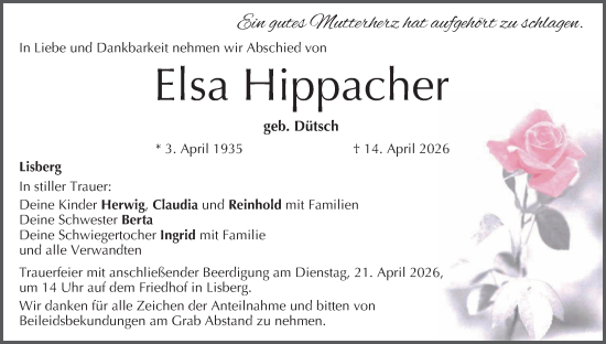 Anzeige von Elsa Hippacher von MGO