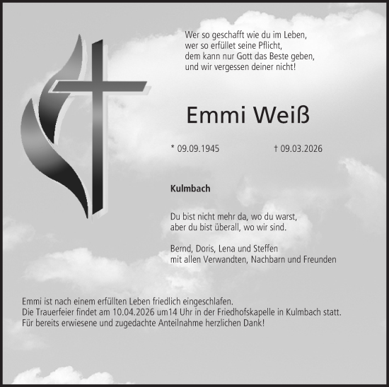 Anzeige von Emmi Weiß von MGO