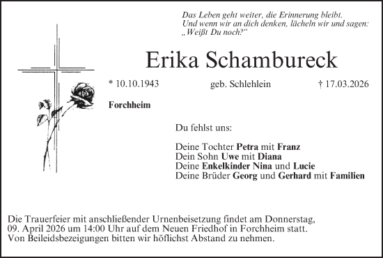 Anzeige von Erika Schambureck von MGO