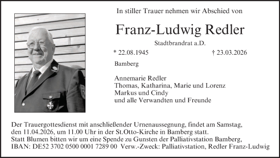 Anzeige von Franz-Ludwig Redler von MGO