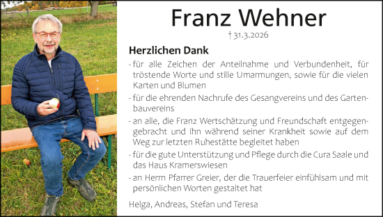Anzeige von Franz Wehner von MGO