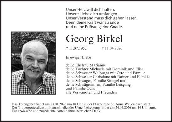 Anzeige von Georg Birkel von MGO