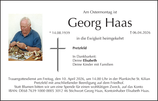 Anzeige von Georg Haas von MGO