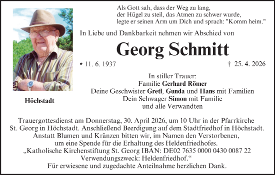 Anzeige von Georg Schmitt von MGO