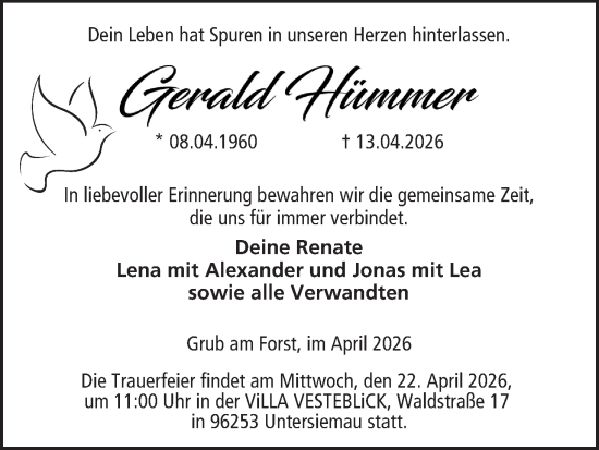 Anzeige von Gerald Hümmer von MGO