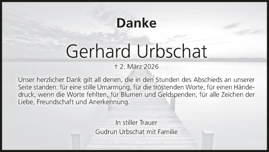 Anzeige von Gerhard Urbschat von MGO