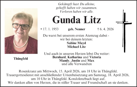 Anzeige von Gunda Litz von MGO