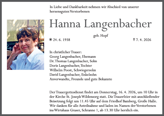 Anzeige von Hanna Langenbacher von MGO