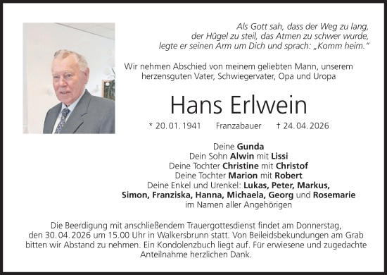 Anzeige von Hans Erlwein von MGO