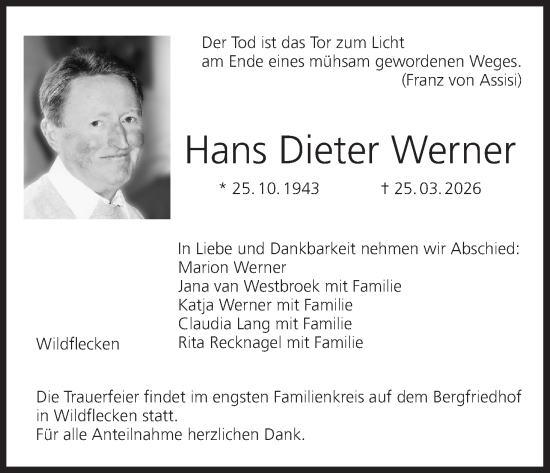 Anzeige von Hans Dieter Werner von MGO