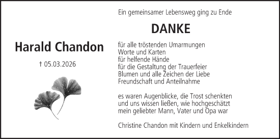 Anzeige von Harald Chandon von MGO
