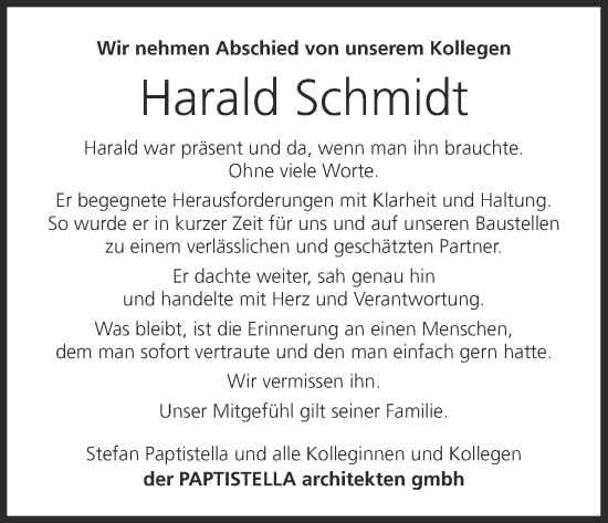 Anzeige von Harald Schmidt von MGO