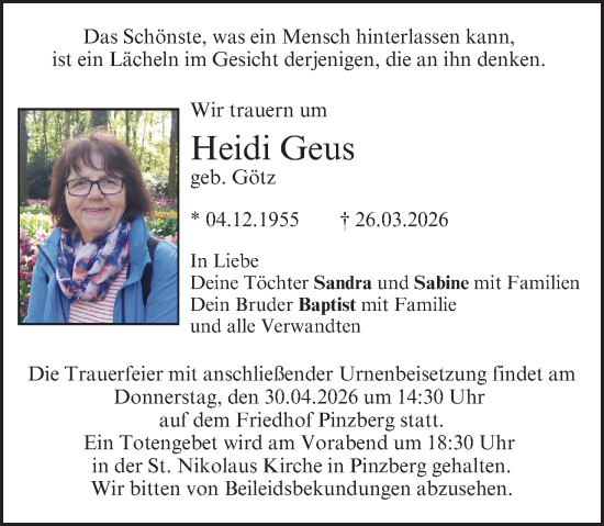 Anzeige von Heidi Geus von MGO