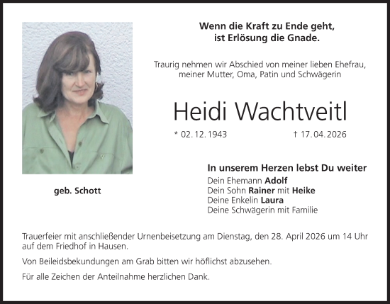 Anzeige von Heidi Wachtveitl von MGO