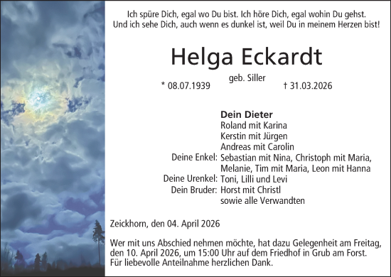 Anzeige von Helga Eckardt von MGO