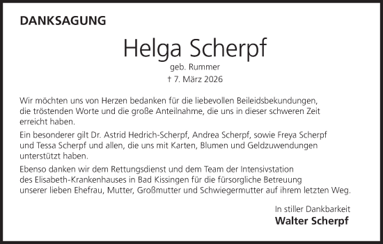 Anzeige von Helga Scherpf von MGO