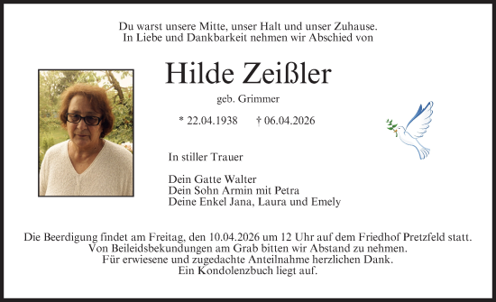Anzeige von Hilde Zeißler von MGO