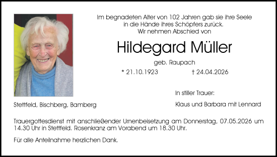 Anzeige von Hildegard Müller von MGO