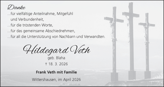 Anzeige von Hildegard Veth von MGO
